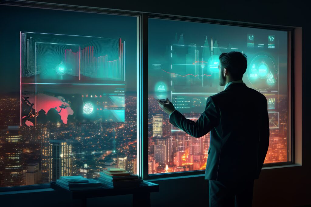 مرصد جروب 24 businessman working futuristic office