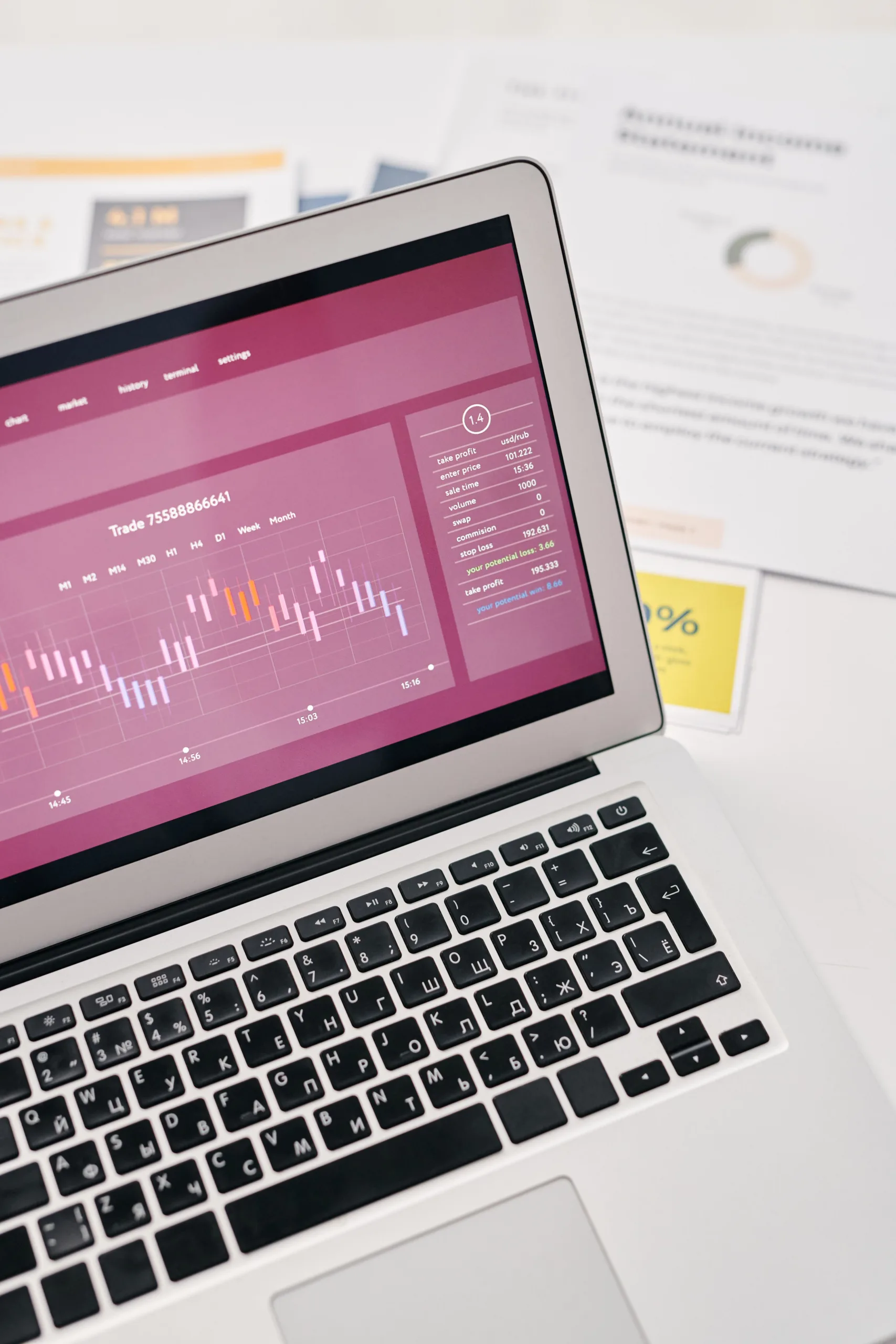 Laptop screen displaying performance graphs and charts, used to review Google Ads campaign data